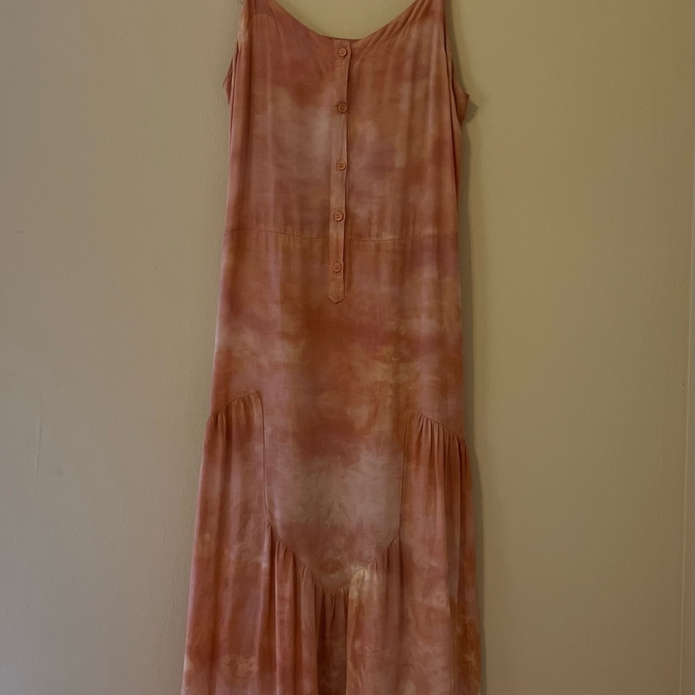 LACAUSA Pink Tie Dye Midi Dress Women’s Size S Small - Picture 3 of 4